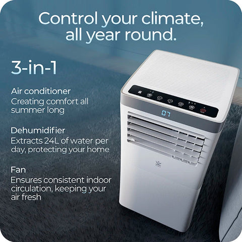 Avalla S-200 3-in-1 portable ac unit & 24L dehumidifier combo - for multi-rooms