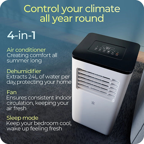 Avalla S-220 4-in-1 portable air conditioner, fan & 24L dehumidifier - for multi-rooms