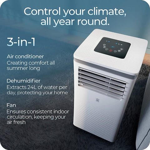 Avalla S-290 3-in-1 powerful air conditioner & 24L dehumidifier - for multi-rooms