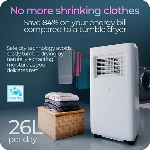 Avalla S-360 4-in-1 powerful portable air conditioner & 26L dehumidifier - 10000BTU