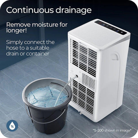 Avalla S-50 4-in-1 quiet air conditioner & 7L dehumidifier combo - for medium rooms