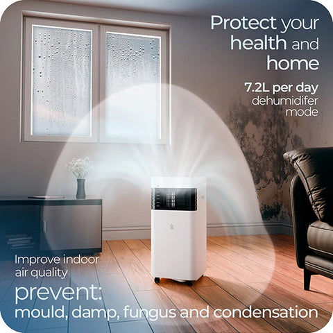 Avalla S-50 4-in-1 quiet air conditioner & 7L dehumidifier combo - for medium rooms
