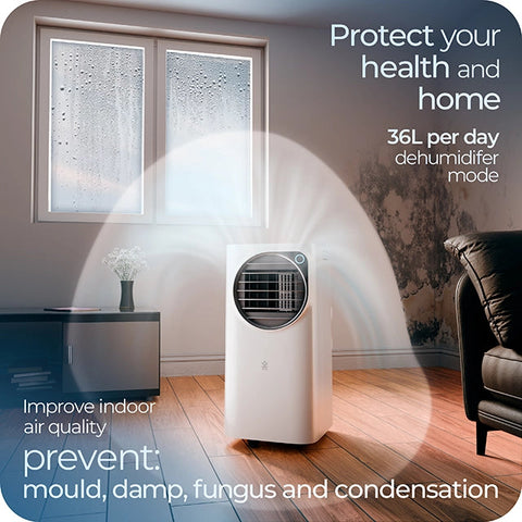 Avalla S-770 4-in-1 portable industrial air conditioner & 36L dehumidifier - 12000BTU