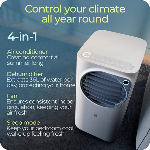 Avalla S-770 4-in-1 portable industrial air conditioner & 36L dehumidifier - 12000BTU