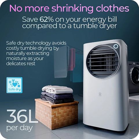 Avalla S-770 4-in-1 portable industrial air conditioner & 36L dehumidifier - 12000BTU
