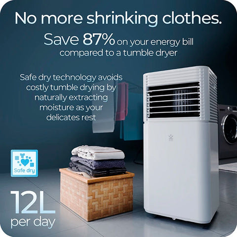 Avalla S-80 4-in-1 portable air conditioner & 12L dehumidifier combo - for single rooms
