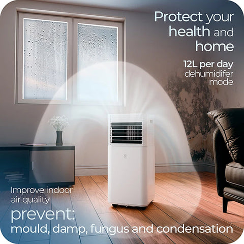 Avalla S-80 4-in-1 portable air conditioner & 12L dehumidifier combo - for single rooms